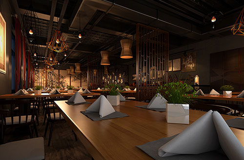 甘孜简约大气中式风格餐厅设计装修效果图